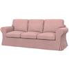 Soferia Fodera di ricambio compatibile per EKTORP PIXBO divano letto a 3 posti, tessuto Majestic Velvet Blush Pink, rosa