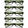 OPULIZE Occhiali Da Lettura Verde Tartaruga Valore 5 Pacco Leggero Uomo Donna RRRRR32-6 +1,50