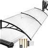 tectake®, pensilina da esterno, tettoia per esterno, balcone, pergola addossata, resistente intemperie, plexiglass trasparente, tettoia per esterno in pvc, policarbonato trasparente - 200 x 100 cm