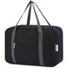 Narwey Bagaglio a Mano 40x20x25 Ryanair Borsone da Viaggio Pieghevole Borsa da Cabina Aereo Borsa Palestra Borsa Weekend (Nero)