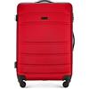 WITTCHEN Valigia Media Trolley Valigia Rigida in ABS Valigia Bagaglio Valigie con 4 Ruote Serratura a combinazione Maniglia telescopica Globe Line rosso