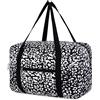 Narwey Bagaglio a Mano 40x20x25 Ryanair Borsone da Viaggio Pieghevole Borsa da Cabina Aereo Borsa Palestra Weekend (Stampa Leopardata Nera)