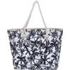 DonDon Borsa da spiaggia grande con chiusura zip 58 x 38 x 18 cm Shopper palme bianche e nere Miami Florida
