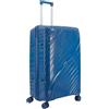 NPLE Valigia da Stiva M 65x45x30 cm, Polipropilene, 4 Ruote Doppie, Zip Antifurto, Blocco 3 Combinazioni, Tessuto Interno 230D, Leggera e Resistente