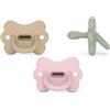 Suavinex, Confezione da 3 Ciucci in Silicone, Neonati 0/6 Mesi, Neonati, Tettina Simmetrica Sx Pro, Morbida e Flessibile, Ideale per Dormire, Rispetta lo Sviluppo Orale, Butterfly, Rosa, Verde, Beige