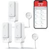 SwitchBot Rilevatore d'acqua WLAN di 3 No Hub Required (Only 2.4G), Rilevatore di Perdite d'Acqua, Avvisi regolabili 100dB e di app, IP67 Impermeabile, Wireless con Cavo di Rilevamento 1m (3.28ft)