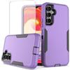 Sidande Custodia per Galaxy A54 5G/per Samsung A54 5G SM-A546E con protezione in vetro temper ato per lo schermo Protettiva Ultra Resistente a Doppio Strato Cover per Samsung Galaxy A54 5G Viola Scuro