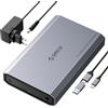 ORICO Alluminio Case Hard Disk 3.5 SATA USB 3.2 Gen 2 6Gbps Esterno Custodia Disco Rigido per HDD e SSD SATA da 2.5/3.5 pollici 20TB, Cavo USB C/A 2-in-1, Adattatore corrente 12V/2A Incluso (DD35C3)