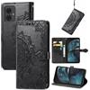 Fertuo Cover per Motorola Moto G14, Custodia Portafoglio a Libro in Pelle Flip Cover con Porta Carte, Chiusura Magnetica [Disegni di Mandala] Case Antiurto per Motorola Moto G14, Nero