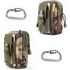 Cuicany 2 Pezzo Tasca Molle Tattica, Marsupi Tattici, Pratico Versatile Borsello da Cintura, con Moschettone, Camo Sacchetto di Nylon Utility Tactical Marsupio Escursione di Campeggio Pouch