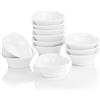 MALACASA, Serie Ramekin.Dish, 12 Pezzi di Ciotoline a forma di cuore per aperitivo/Per antipasto/Per dolci/Per merenda porcellana bianca, Dimensione: 10 * 9.5 * 3 cm