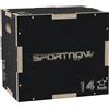 SPORTNOW Box Pliometrico 3 in 1, Plyo Box in Legno Antiscivolo 3 Altezze per Allenamento a Casa e Palestra, 40.5-35.5-30.5 cm, Nero