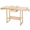 tectake® Banco da Lavoro In Legno, Tavolo da Lavoro con Cassetto, Ripiano e Ganci Utensili, Banco da Falegname per Officina e Garage, 137 x 50 x 87 cm
