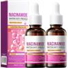 Boxiatil 2Pcs*30ml Siero alla Niacinamide, Siero Viso Acido Ialuronico Antirughe, Antimacchie Illuminante, e Antietà, Ideale Come Crema Contorno Occhi e per Dermaroller, Biologico, Vegano serum