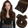 Moresoo Extension Capelli Veri Clip Marrone Scuro 40 cm 80g 5 Pezzi #4 | Ciocche Setose, Look Naturale, Per Salone, Volume Immediato, Lavorazione Artigianale