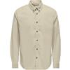 ONLY & SONS Onsmichael 18w Reg Cord Stretch LS Shirt Camicia a Maniche Lunghe, Rivestimento Argento, L Uomo
