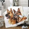 Loussiesd Coperta Sherpa per cani, in pile con stampa di pastore tedesco ad acquerello, con motivo animale 3D, in peluche ipoallergenico per bambini, ragazzi, uomini, divano, letto, letto matrimoniale