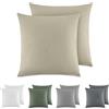 Dreamzie Federe Cuscino Letto Cotone 40x40 cm, Set di 2, 100% Cotone Lavato, Copricuscino Letto Beige Con Cerniera, Federa Cuscino Certificata OEKO-TEX