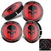 LONGHAO 4 pcs Coprimozzi Teschio, Craneo, Coprimozzo Universale, Diametro 56mm, Punisher Skull