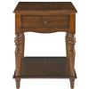 MODERION Tavolino quadrato con cassetto, comodino a 2 posti, per soggiorno, camera da letto, montaggio semplice, 48 x 48 x 61 cm, marrone caramello (DR01)