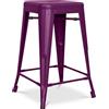 Iconik Interior Tolix Style - Sgabello da bar, design industriale, in acciaio opaco, 60 cm, colore: Viola