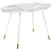 Beliani Tavolo da Pranzo Bianco Dorato 120 x 70 cm MDF Marmo Ovale Gambe in Metallo