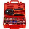 PEBA Set Pinza Crimpatrice Capicorda Quadrata 0,08-10mm² (AWG 28-7), Kit Professionale 1750 Pezzi 33 Misure DIN 46228 (8-18mm, Isolati, Non Isolati, Twin), con Valigetta Rossa e Maniglia