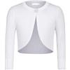 trudge Cardigan Bolero Basic da Bambina a Maniche Lunghe Coprispalle Lavorato a Maglia Giacca a Spalla per Bambini Top Corto Festivo per Abito da Comunione Abito da Battesimo Bianco 1 160