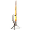 GARDENFLARE Colonna di Fuoco in Acciaio Inox e Torcia a Pellet per un'Atmosfera Incantevole - Elegante Alternativa ai Riscaldatori da Terrazza e ai Camini da Giardino per la Tua Terrazza (Argento)