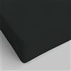 SpazioTessile Lenzuolo Sotto Con Angoli 140x190 o 140x200+H 25,30,35 cm Matrimoniale Francese 100% Cotone (140x190+Angolo H25, Nero)