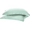 Bonazzi Home, 2 federe per cuscino in raso di puro cotone, misura 50x80cm, 100% MADE IN ITALY (Verde Menta)