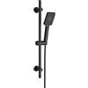 Görbach Colonna Doccia con Doccetta a 3 Getti, Acciaio inox Barra Doccia 70cm Asta Doccia Saliscendi con Supporto per Soffione Doccia e Tubo per Bagno Rettangolare Nero Opaco