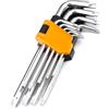 Avilia Chiavi Torx Prolungate con Custodia - Set da 9 Brugole con Misure 1.5-10mm, a Braccio Lungo, in Acciaio al Cromo Vanadio, con Lato Corto Forato