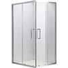 DOCCIASI Box Doccia 70x90 Angolare con Vetro Trasparente da 6mm e Profili in Alluminio Cromato con Vetro Doccia Scorrevole Maniglia in Acciaio e Design Moderno