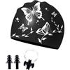 Homefantasy Cuffia Piscina Donna e Da Uomo, Cuffia Piscina In Silicone Antiscivolo, Resistente All'Acqua, Cuffia Da Nuoto In Silicone Da Donna, Da Nuoto Con Tappi Per Le Orecchie e Clip Per Il Naso