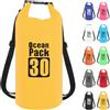 POPOYU 30L Borsa Impermeabile,Giallo Waterproof Zaino Impermeabile Sacco Impermeabile con Tracolla Regolabile,2L/5L/10L/15L/20L/30L Dry Bag per Outdoor Sport Acquatici,Barca, Pesca, Rafting, Nuoto