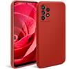 Moozy Minimalist Series, Cover Protezione in Silicone per Samsung Galaxy A52 5G/4G / Samsung Galaxy A52s 5G, Custodia antiurto per Cellulare Finitura Opaca, Sottile e Morbida in TPU Case Cover, Rosso