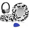 SoloWIT® Cuscinetti Auricolari Ricambio per Beats Solo 2 e Solo 3 Wireless On-Ear Cuffia con morbida pelle proteina/memory foam/nastro adesivo forte - Leopardo Delle Nevi