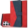 Radoo Cover per Samsung Galaxy S22 Ultra, Custodia Portafoglio a Libro Protettiva Flip Cover con Porta Carte, Interno TPU Antiurto Magnetica Case Custodie in Pelle per Samsung S22 Ultra(Rosso Blu)