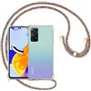 Mosoris Cover con Collana per Xiaomi Redmi Note 11 PRO/Note 11 PRO 5G, Trasparente Morbido Silicone Case con Necklace Regolabile Soft TPU Antiscivolo Bumper Custodia con Cordino, Colorato