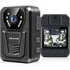 CAMMHD F6-64G 4K Bodycam 2160P Body Cam Polizia 12-14 Ore Con Visione Notturna Adatto per Polizia Vigili del Fuoco Sicurezza