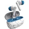Music Hero auricolari wireless TWS, design Rash Fantasy, custodia di ricarica da 200 mAh, controlli touch, microfono integrato, in-ear, blu e bianco