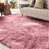 XSIVOD Tappeto Salotto 120x160 Tappeto Camera da Letto Moderno e Morbido per Soggiorno a Pelo Alte Lavabile Fluffy Uni Effetto Pelliccia Senza Tempo Elegante Antiscivolo Facile da Pulire, Rosa
