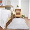Ghouse Faux Tappetto di Pelle di Pecora Tappeto a Pelo Corto Lavabile Fluffy Uni Effetto Pelliccia Antiscivolo Facile da Pulire, Dimensione:60 x 180 cm, Colore: Grigio