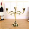 VOANZO Candeliere stile europeo, Candeliere in metallo a tre fori per matrimonio/Decorazione domestica (oro)