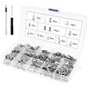 Coolty 200 Set 10 Stile Borchie a Cono in Metallo Argento Rivetti Pelle Punk Conica Borchie Filettate Rivet per Fai da te in Pelle Artigianale Abbigliamento Fatto a Mano Scarpe Borsa Cintura Giacca