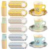 XIHIRCD 120pz Talking Tables Tazze, Set di Stoviglie Usa e Getta 60 Tazze da tè in Carta con Manico 60 Piattini in Pizzo Stoviglie Floreali per Feste per Ragazze Forniture per Tea Party