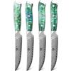 WILDMOK Coltelli da bistecca, set di 4 coltelli da bistecca non seghettati da 5 pollici, coltelli da bistecca in acciaio Damasco giapponese VG10, coltelli da bistecca Premium con confezione regalo