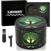 LHOEST Grande Grinder 63 MM Macinaspezie Manuale Metallo Grinder con 40 Denti Macinaspezie 4 Strati Grinder Verde Albero Progetto con Raschietto e Spazzola in Plastica per Spezie Cucina
