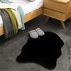 Teppich Wölkchen Tappeto Soffice Di Pelliccia Finta Di Coniglio - Decorazione Da Salotto - Tappeto Di Pelliccia Lavabile Come Tappetino Da Letto - Nero - Pelliccia 55x80cm